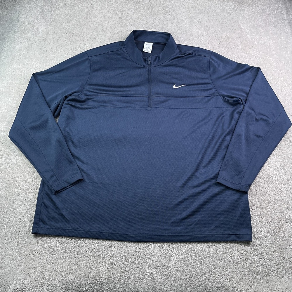 Nike Sweatshirt Mens 3XL Tall Navy Blue Dri Fit Victory Half Zip Pullover Golf